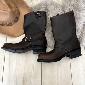 Frye Brown Leather Boots | Women’s 8.5 | New | Western Moto Style